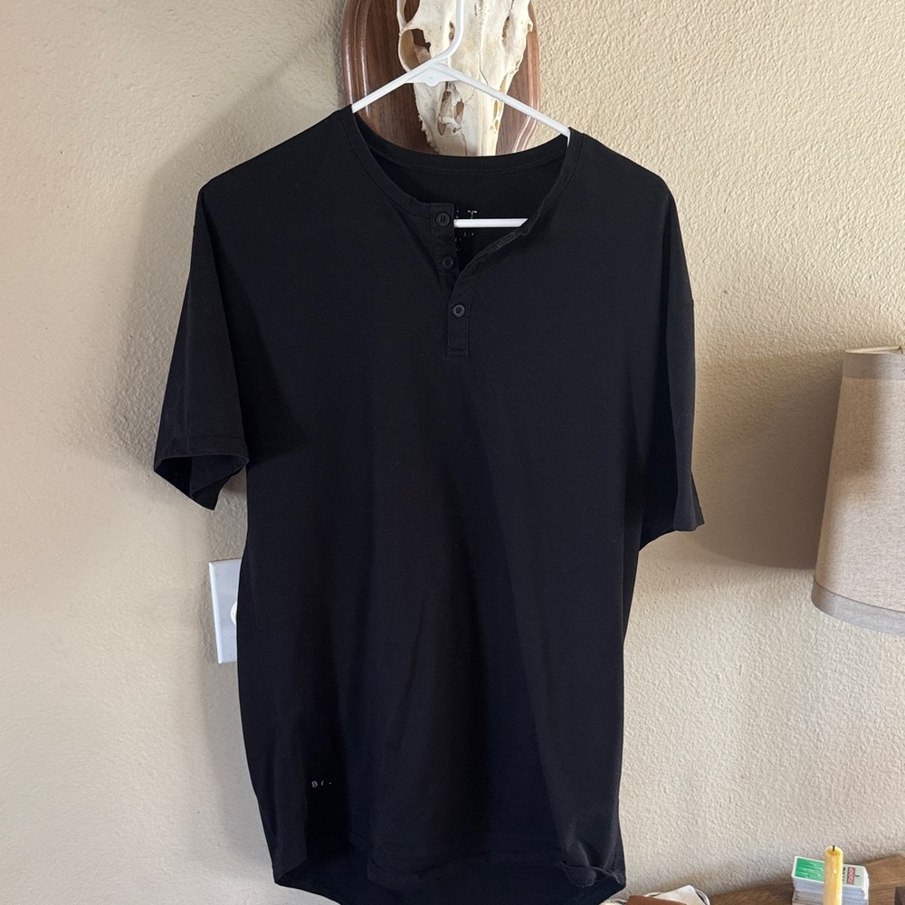BYLT Basics Black Short Sleeve Henley